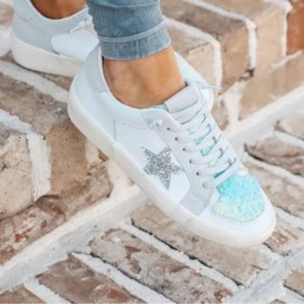 Vintage Havana Zoey Faux Shearling Trim Sneaker US 7